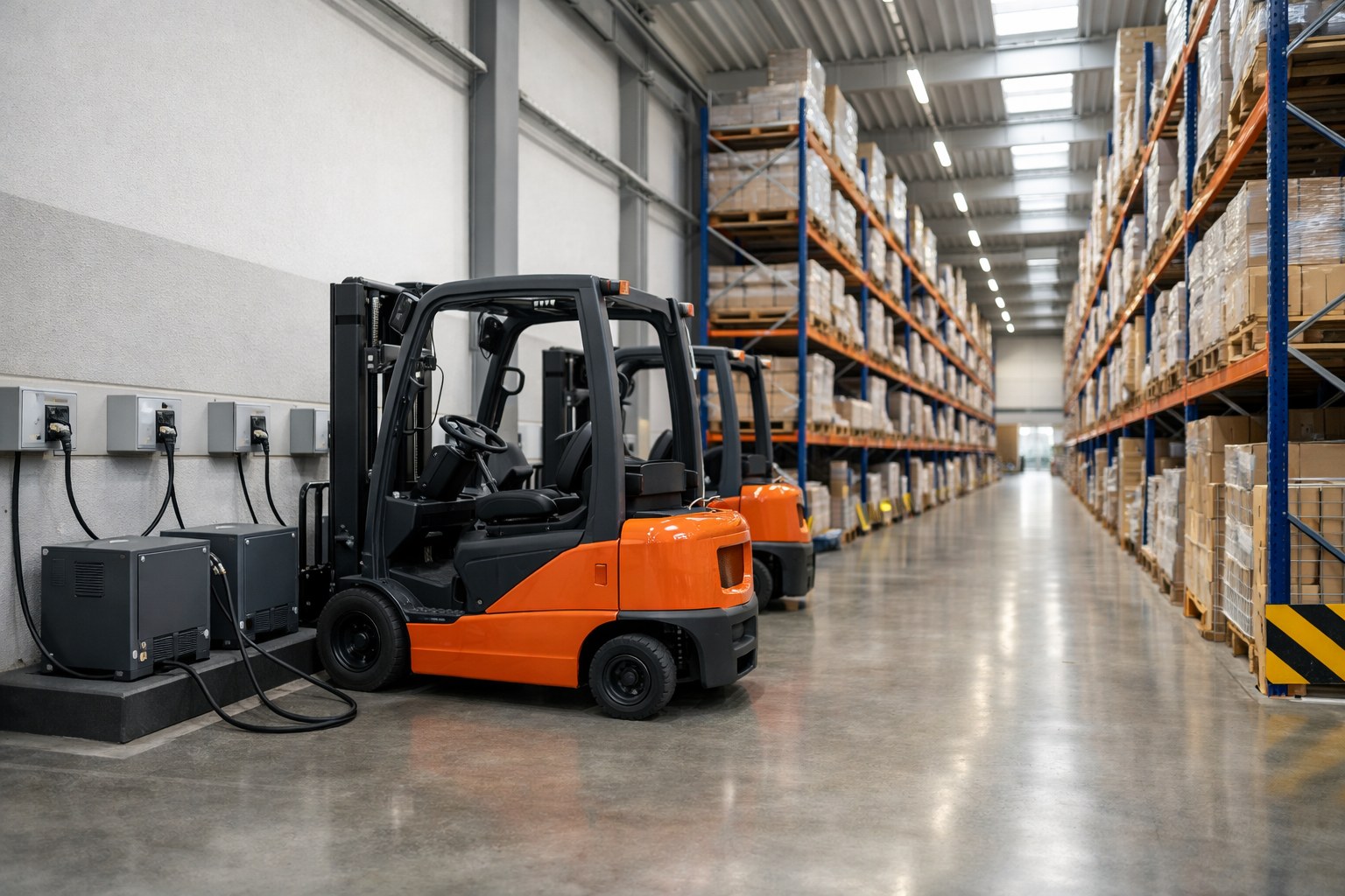 Elektroprüfung in einem Logistiklager