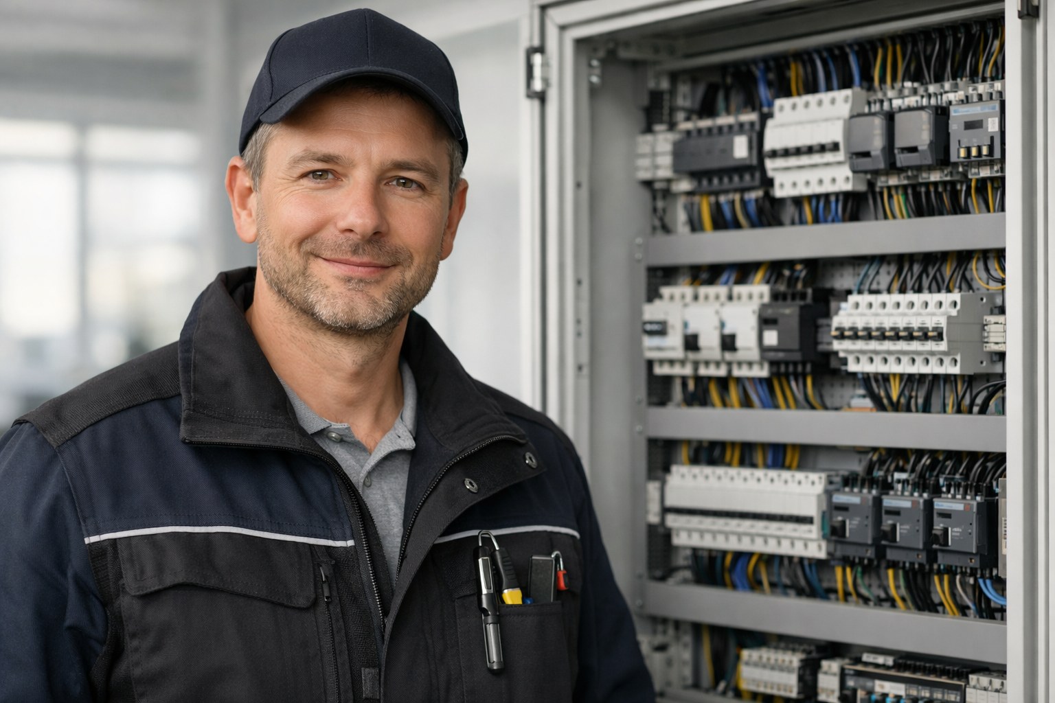 Elektrofachkraft bei der Prüfung
